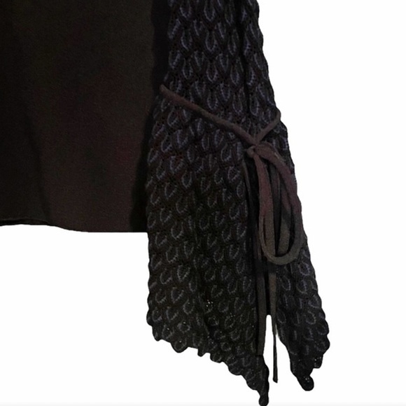 See By Chloé crepe knit top with crocheted bell sleeves. NWOT - Picture 3 of 4